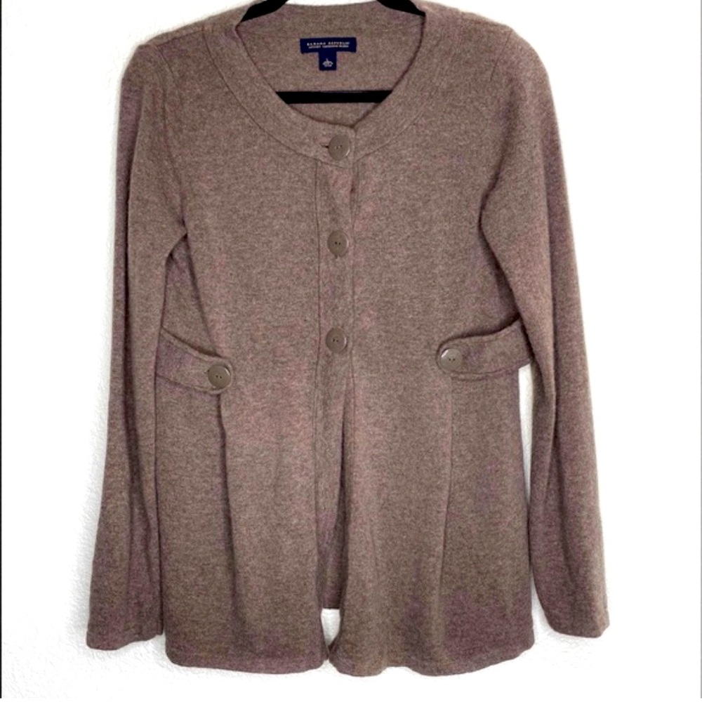 Banana Republic Taupe Button Front Women's Sweater Jacket